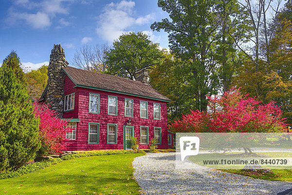 Vereinigte Staaten von Amerika USA Amerika Wohnhaus Landschaft Reise Architektur bunt Herbst rot Tourismus Massachusetts