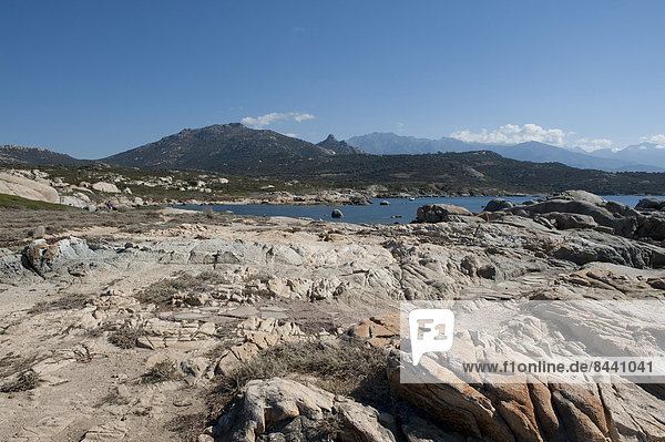 Landschaftlich schön  landschaftlich reizvoll  Frankreich  Europa  Meer  Ansicht  Bucht  Calvi  Korsika