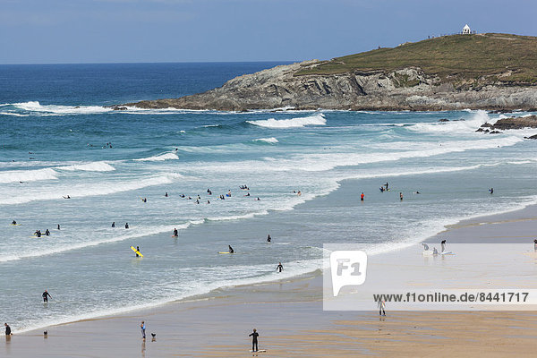 Wasser  Europa  Strand  britisch  Großbritannien  Wasserwelle  Welle  Meer  Urlaub  Cornwall  England  Wellenreiten  surfen