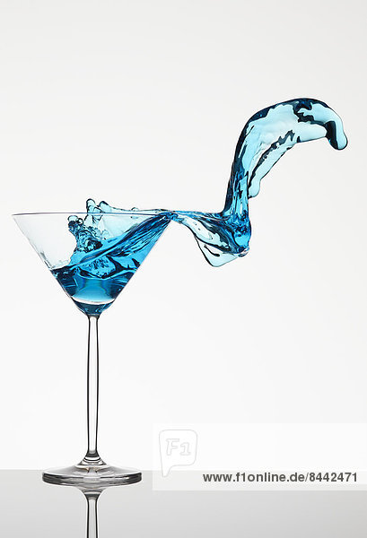 Blue curacao in martini glass