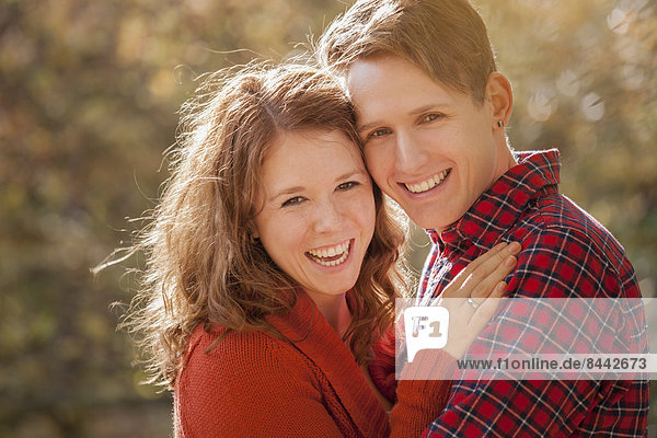 Portrait of happy young couple  close-up