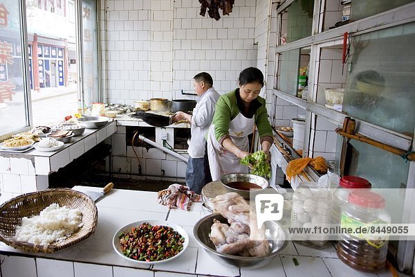 kochen  arbeiten  Straße  Restaurant  Koch  China  Chongqing