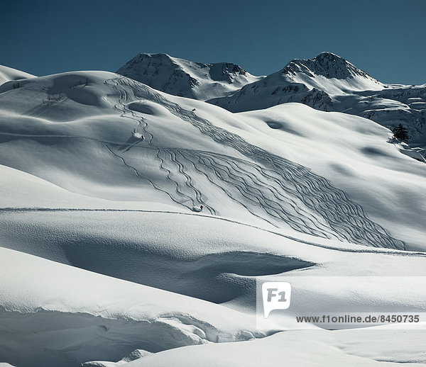 Mountainscape in snow  Zuers am Arlberg  Austria