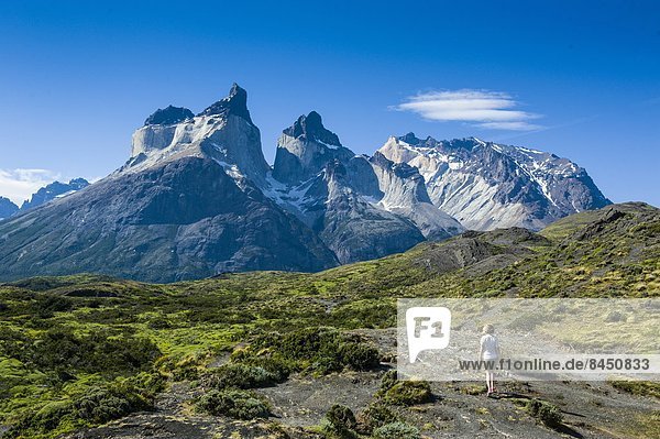 Frau  Berg  Fröhlichkeit  unglaublich  Chile  Patagonien  Südamerika