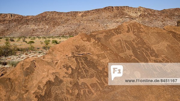 Felsbrocken  Namibia  Höhlenmalerei  UNESCO-Welterbe  Afrika  Sandstein  Twyfelfontein