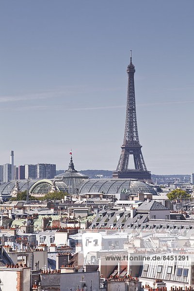 Dach  Paris  Hauptstadt  Frankreich  Europa  über  aufwärts  Eiffelturm