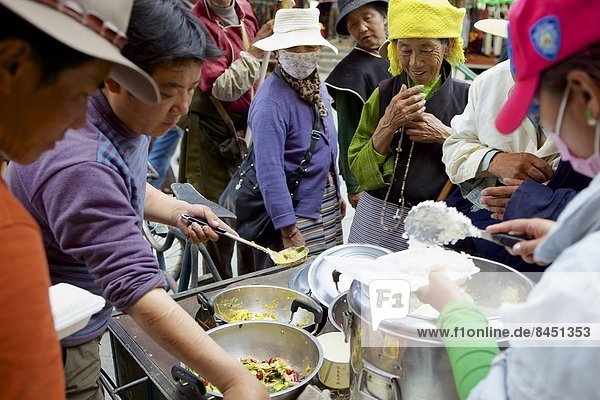 Food seller  Lhasa  Tibet  China  Asia