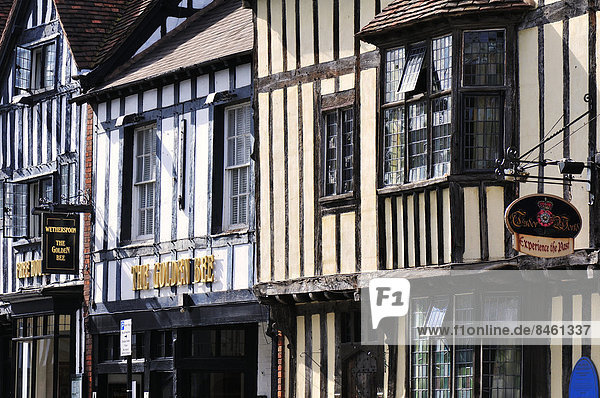 Großbritannien Gebäude Stadt England Hälfte Stratford-upon-Avon Warwickshire