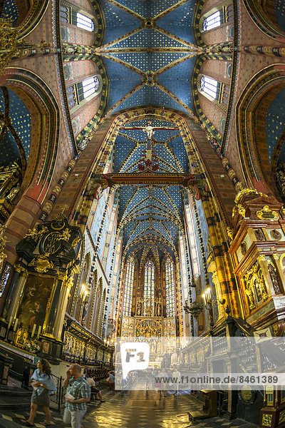 Gothic high altar by Veit Stoss  gothic St. Mary's Basilica  Stare Miasto old town  Kraków  Lesser Poland Voivodeship  Poland