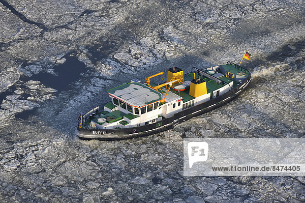 Buffalo icebreaker  ship of the Lauenburg water and shipping authority  Geesthacht  Schleswig-Holstein  Germany