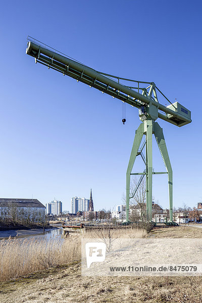 Ehemalige Rickmers-Werft  denkmalgeschützter Kran  Geeste  Bremerhaven  Bremen  Deutschland