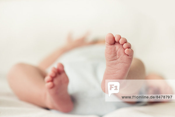 View of newborn baby (0-1 months) feet