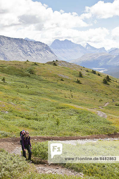 Europäer  Berg  Landschaft  Weg  Jasper Nationalpark  Mutter - Mensch  Alberta  Baby  Kanada
