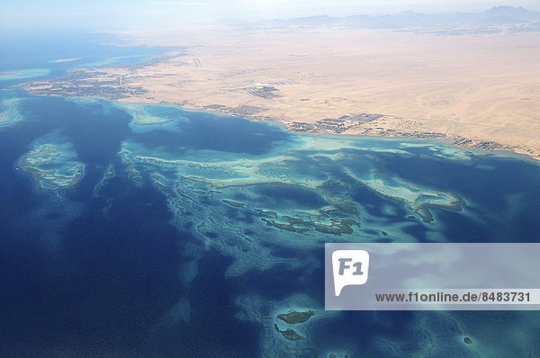 Luftaufnahme  Rotes Meer  Hurghada  Gouvernement al-Bahr al-ahmar  Ägypten