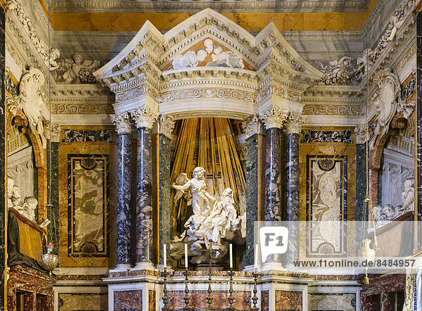 'Skulptur ''Verz¸ckung der Heiligen Theresa''  Cornaro-Kapelle  Kirche Santa Maria della Vittoria  Rom  Latium  Italien'