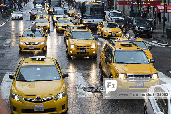 Taxis  Manhattan  New York City  New York  USA