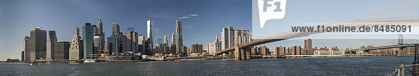 S¸dspitze von Manhattan mit der Brooklyn Bridge  Manhattan  New York City  New York  USA