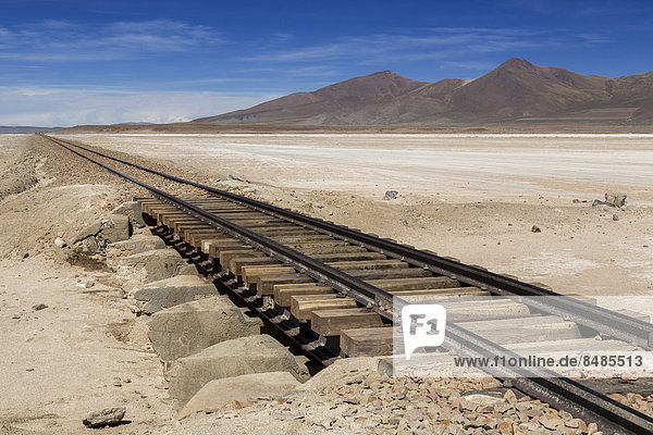 Eisenbahnschienen  Altiplano-Hochland  Anden  Bolivien