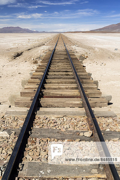 Eisenbahnschienen  Altiplano-Hochland  Anden  Bolivien