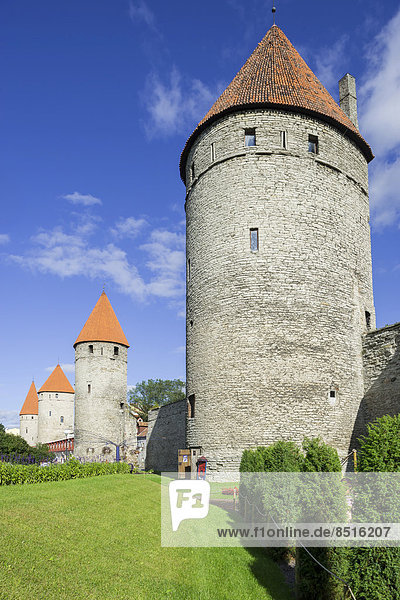 Türme der Stadtbefestigung  Vanalinn  Tallinn  Harju  Estland