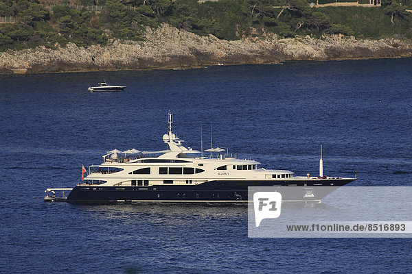Benetti motor yacht Swan at Cap Martin  Cote d'Azur  France  Mediterranean Sea