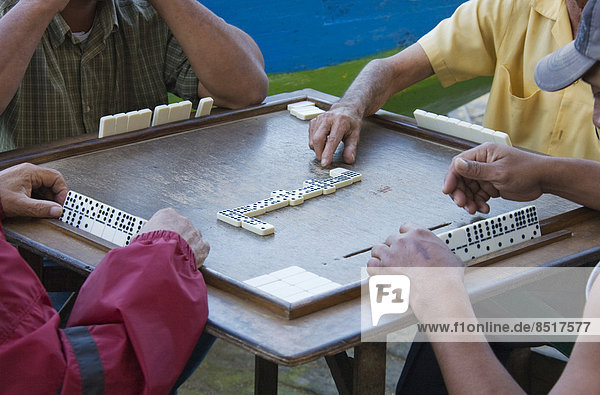 Vier Männer spielen Domino  Havanna  Kuba