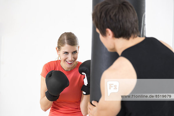 Austria  Klagenfurt  Couple in boxing training