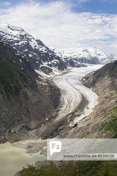 Border region Alaska-British Columbia  Tongue and lake of Salmon Glacier