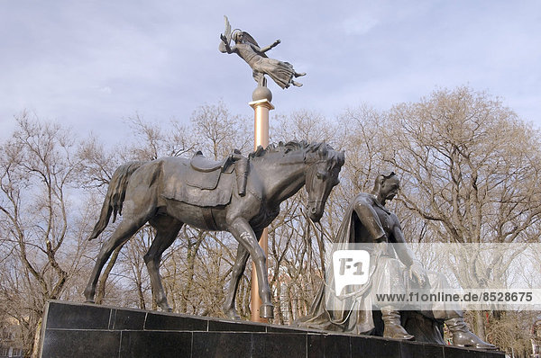 Bronze-Denkmal für Anton Golovaty oder Antin Holovaty, Saporoger Kosakenführer, Odessa, Oblast Odessa, Ukraine