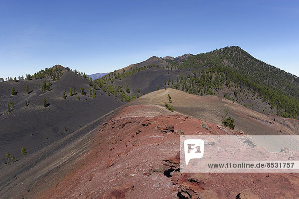 Ausblick vom Kraterrand des Vulkans San Martin nach Norden  Cumbre Vieja bei Fuencaliente  La Palma  Kanarische Inseln  Spanien