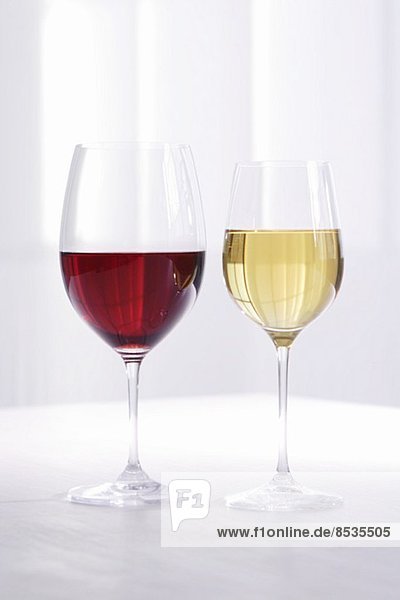 Glas Rotwein Weißwein