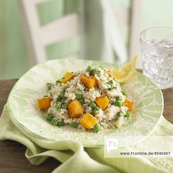Risotto with peas and butternut squash