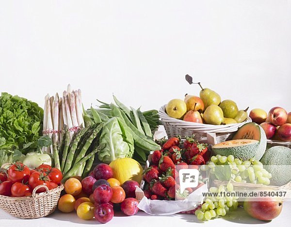 Assorted types of fruits and vegetables
