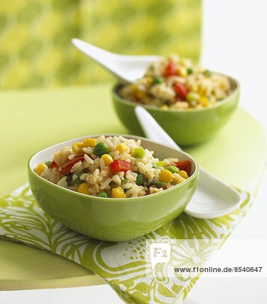 Fried rice with colourful vegetables