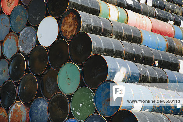 Oil barrels stacked up