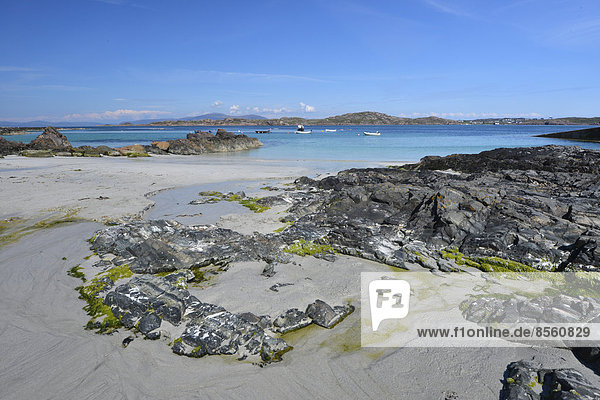 Coast of the Scottish Hebridean island of Iona, Inner Hebrides ...