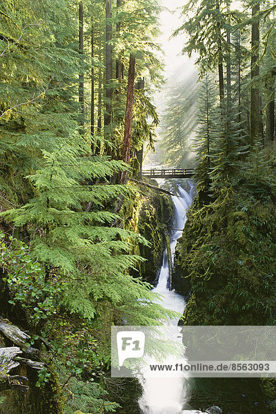 Die Sol-Duc-Fälle befinden sich im Wald des Olympic National Park im Bundesstaat Washington.
