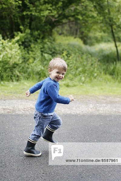 A little boy running