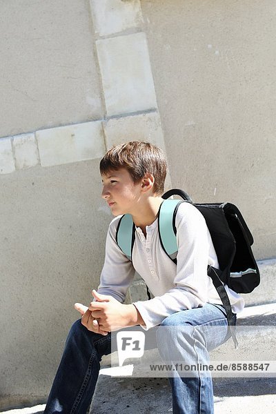 A boy in a Schoolyard