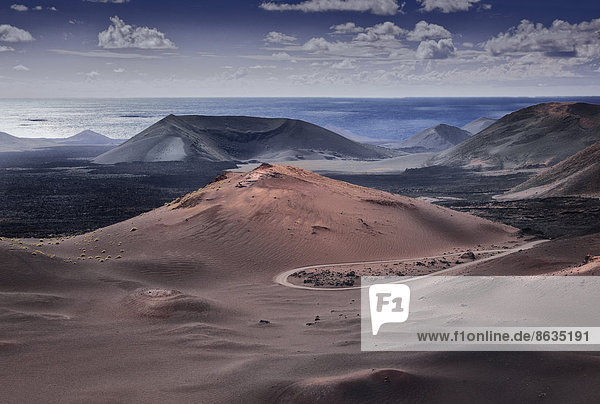 Vulkanlandschaft  Lanzarote  Kanarische Inseln  Spanien