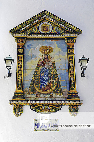 Marienbildnis  Virgen de la Oliva  Kirche Divino Salvador  Vejer de la Frontera  Provinz Cadiz  Costa de la Luz  Andalusien  Spanien
