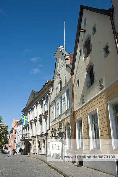 Row of houses  Pikk  historic centre  Tallinn  Estonia  Baltic States