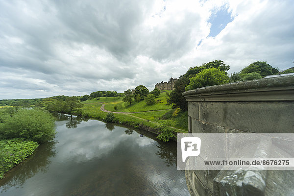 UK Northumberland Alnwick Blick auf Alnwick Castle