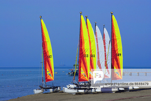 Catamarans on the beach  Mediterranean Sea  Southwestern Turkey