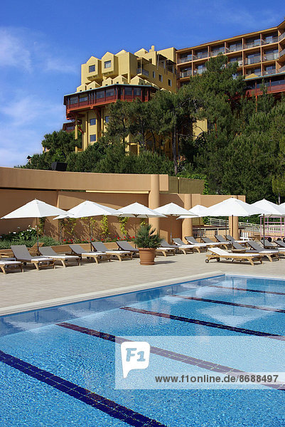 Swimming pool of a hotel  Mediterranean Sea  Southwestern Turkey