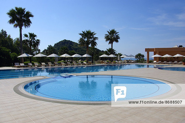 Strand Hotel Ansicht Schwimmbad Mittelmeer
