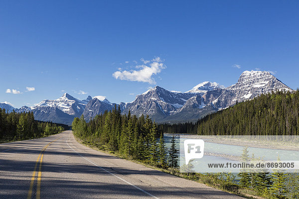 Kanada  Alberta  Jasper National Park  Banff National Park  Icefields Parkway entlang des Athabasca River