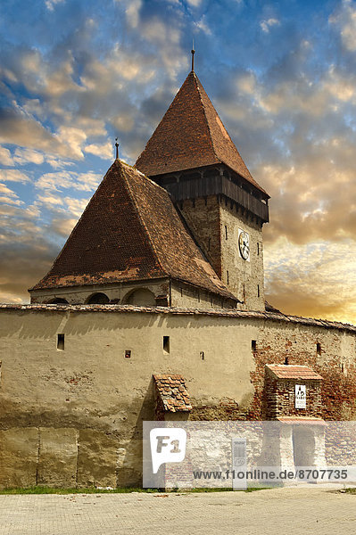 Gotische Kirchenburg  14. Jahrhundert  von Axente Sever  Kreis Sibiu  Siebenbürgen  Rumänien