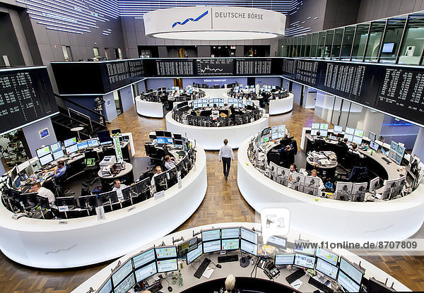 Handelssaal der Frankfurter Wertpapierbörse Deutsche Börse AG Frankfurt am Main Hessen Deutschland