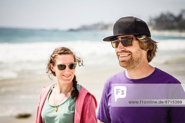 Young couple walking  Laguna Beach  California  USA